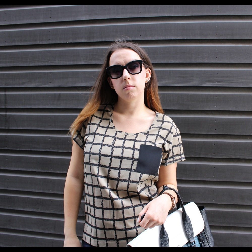 Rag and Bone Silk Windowpane T-Shirt